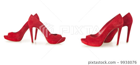 Composite photo of woman shoes isolated on white Composite photo of woman shoes isolated on white 9938076