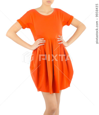 Woman in fashion dress concept on white 9938435