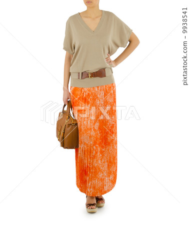 Woman in fashion dress concept on white 9938541