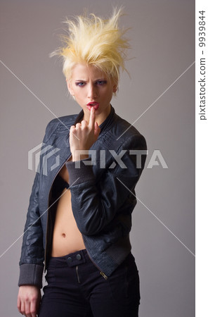 emotive attractive punk blonde girl 9939844