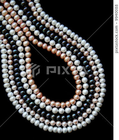 White, black and pink pearls on the black silk White, black and pink pearls on the black silk 9940088