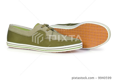 Sporty shoes in sport shoes concept on white Sporty shoes in sport shoes concept on white 9940599