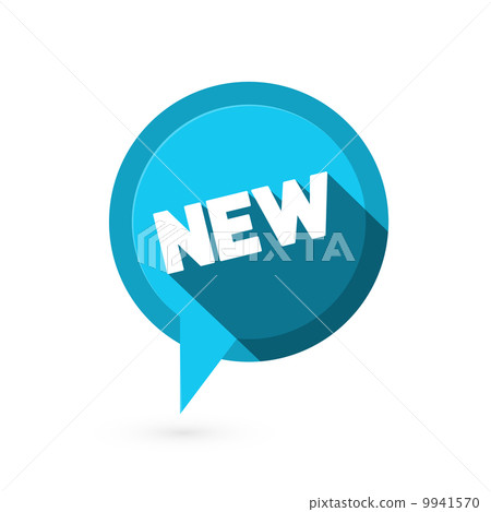 Blue Flat Design Vector Sticker - Label with...-插圖素材 [9941570] - PIXTA圖庫