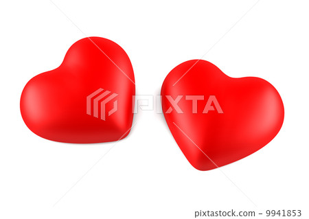 two red hearts isolated on white background - Stock Illustration ...