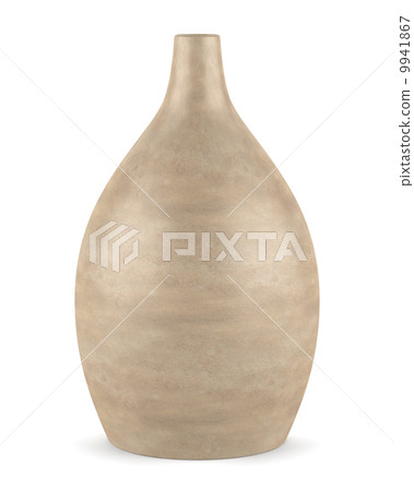 single brown ceramic vase isolated on white background single brown ceramic vase isolated on white background 9941867