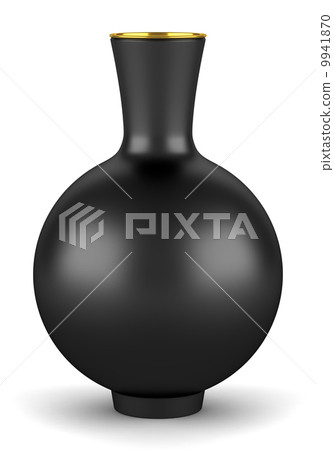black vase isolated on white background 9941870