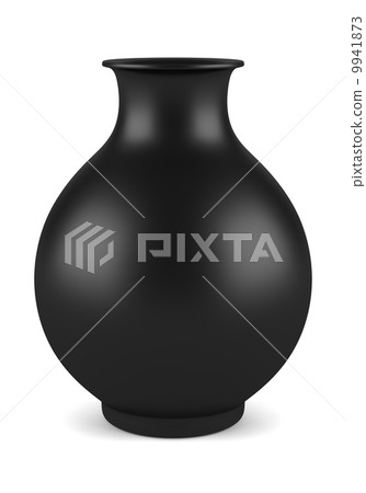 single black ceramic vase isolated on white background single black ceramic vase isolated on white background 9941873