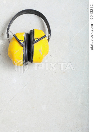 Yellow working protective headphones noise muffs 9943282