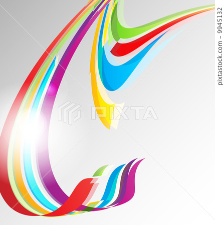 Abstract color ribbons background - Stock Illustration [9945132] - PIXTA