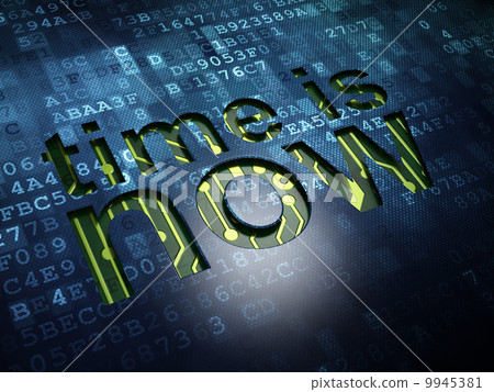 Timeline concept: Time is Now on digital screen background 9945381