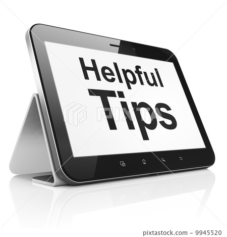 Education concept: Helpful Tips on tablet pc computer 9945520