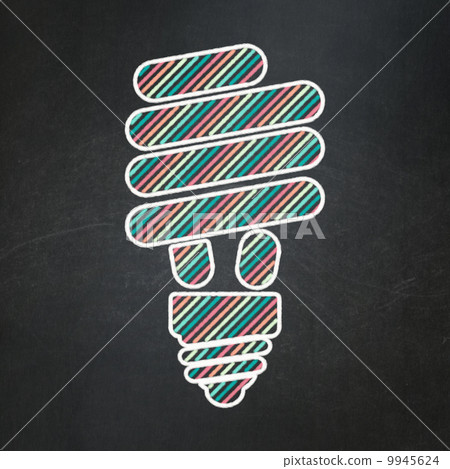 Business concept: Energy Saving Lamp on chalkboard background Business concept: Energy Saving Lamp on chalkboard background 9945624
