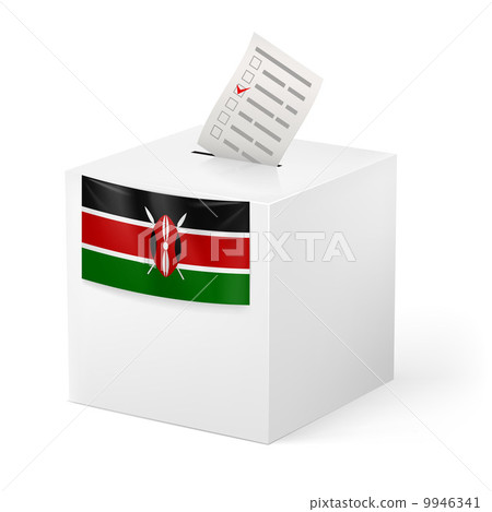 Ballot box with voting paper. Kenya Ballot box with voting paper. Kenya 9946341