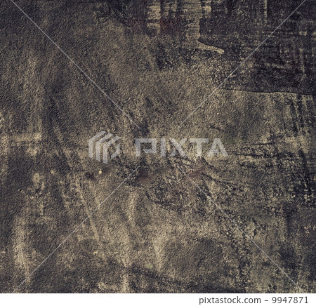 Grunge old black metal plate as background texture. Square format. 9947871