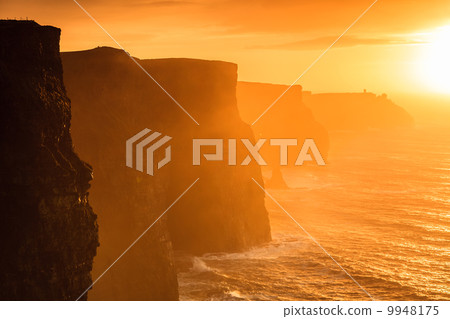 Cliffs of Moher at sunset in Co. Clare, Ireland Europe 9948175