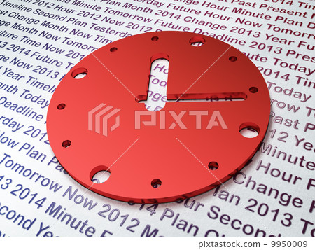 Timeline concept:  Clock on Time background 9950009