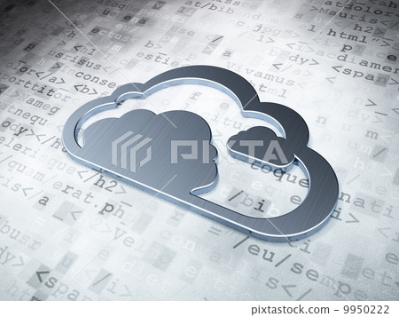 Cloud technology concept: Silver Cloud on digital background 9950222