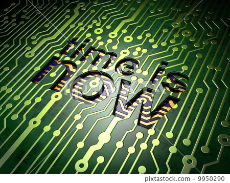 Time concept: Time is Now on circuit board background 9950290