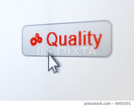 Marketing concept: Quality and Gears on digital button background 9950301