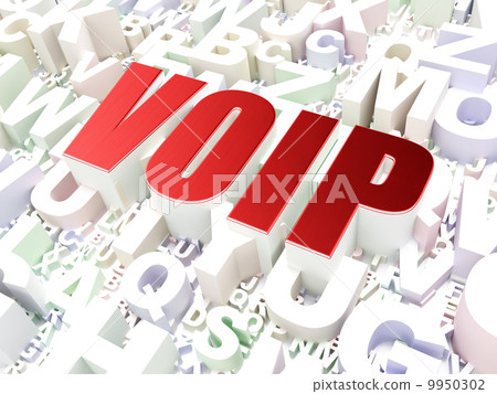 Web development concept: VOIP on alphabet background 9950302