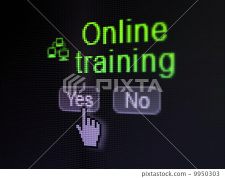 Education concept: Lan Computer Network icon and Online Training on digital computer screen 9950303