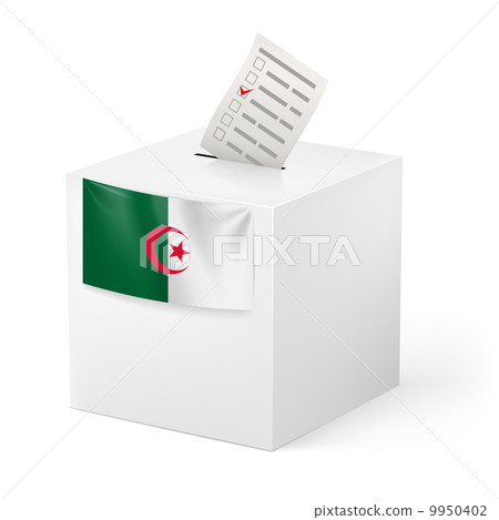 Ballot box with voting paper. Algeria Ballot box with voting paper. Algeria 9950402