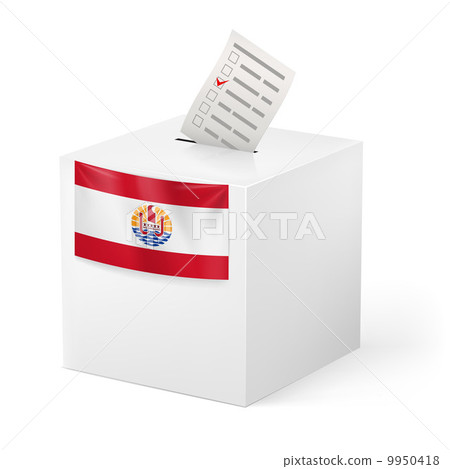 Ballot box with voting paper. French Polynesia Ballot box with voting paper. French Polynesia 9950418