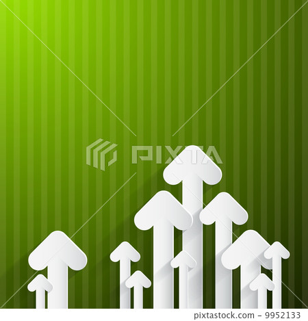Paper Arrows on Green Background - Stock Illustration [9952133] - PIXTA