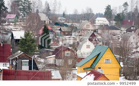 suburb dacha settlement in Russia 9952499