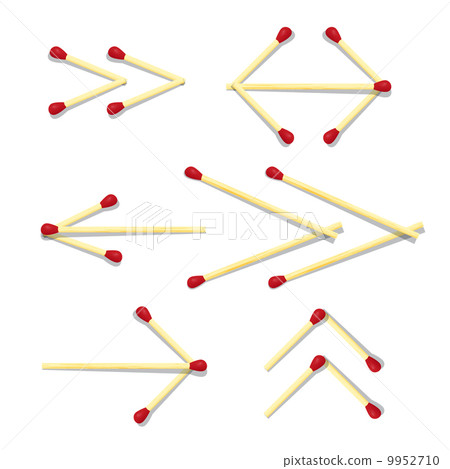 Arrows Symbols Made from Matches 9952710