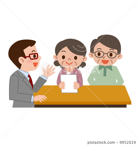向接待處提交文件的年長夫婦 9952819