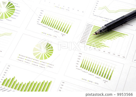 Business chart and ballpoint pen Business chart and ballpoint pen 9953566