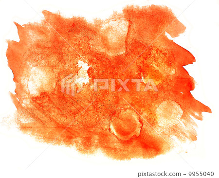 splash paint orange blot watercolour color water ink isolated wa 9955040