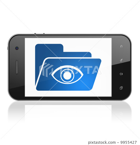Business concept: Folder With Eye on smartphone Business concept: Folder With Eye on smartphone 9955427