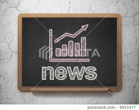 Growth Graph and News on chalkboard background Growth Graph and News on chalkboard background 9955477