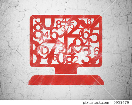 Education concept: Computer Pc on wall background 9955479