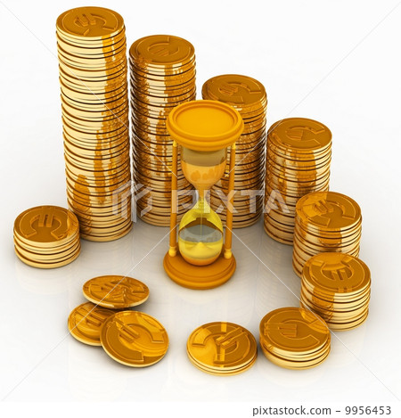 hourglass and coins 9956453