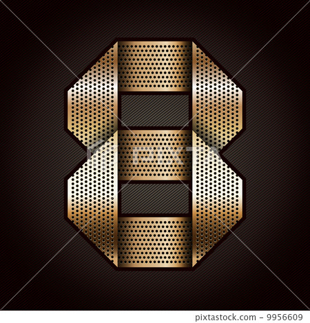 Number metal gold ribbon - 8 - eight 9956609