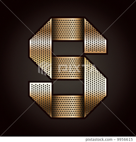Letter metal gold ribbon - S - Stock Illustration [9956615] - PIXTA