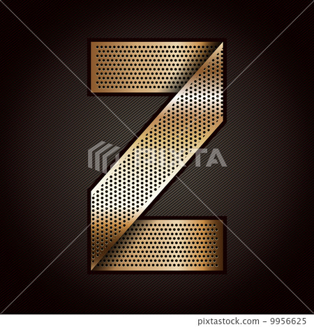 Letter metal gold ribbon - Z - Stock Illustration [9956625] - PIXTA