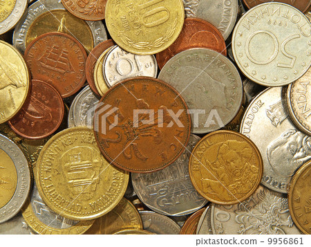 Coins of different countries.Background. 9956861