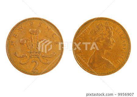 Great Britain Two Pence monet.Isolated. 9956907