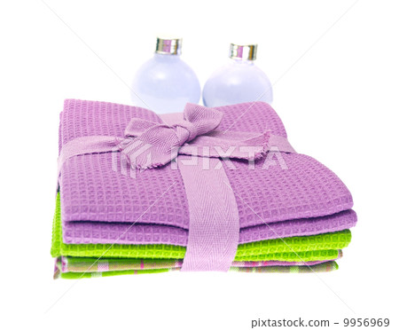 Colored Towels Isolated on White Background Colored Towels Isolated on White Background 9956969