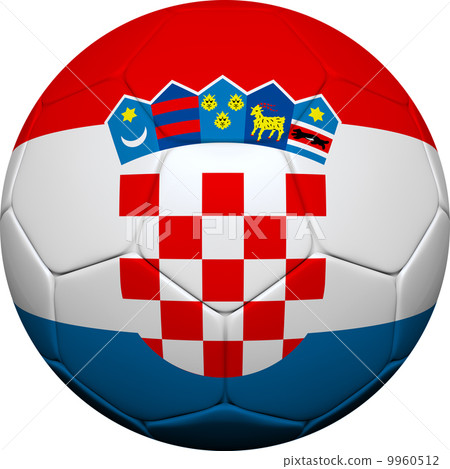 Croatian Flag With Soccer Ball 9960512