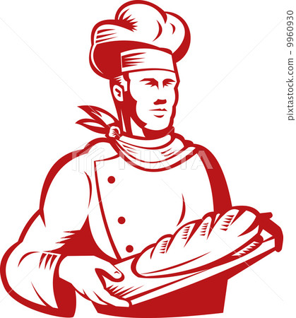 chef cook baker holding dough bread 9960930
