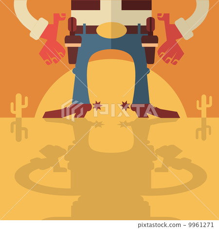 Cowboy with guns background 9961271