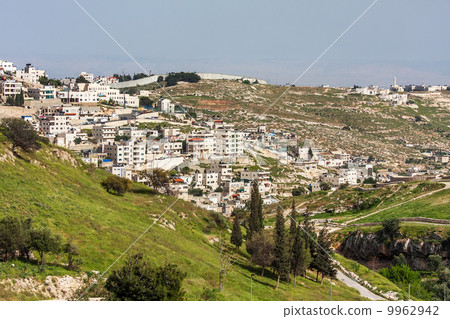 Palestinian town on suburb of Jerusalem. Palestinian town on suburb of Jerusalem. 9962942