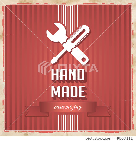 HandMade Concept on Red in Flat Design. HandMade Concept on Red in Flat Design. 9963111