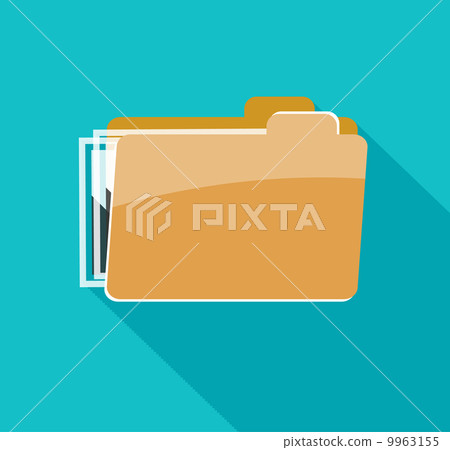 Folder icon, isolated on blue background - Stock Illustration [9963155 ...