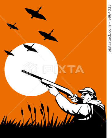 hunter aiming shotgun rifle hunter aiming shotgun rifle 9964033